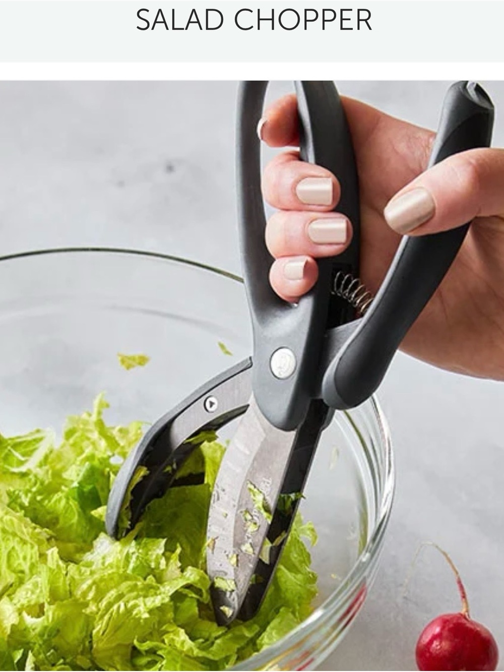 Pampered Chef Salad Chopper Scissors in Black and Silver